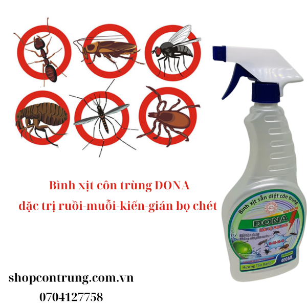 Công dụng Bình xịt Ruồi Muỗi Kiến Gián DONA