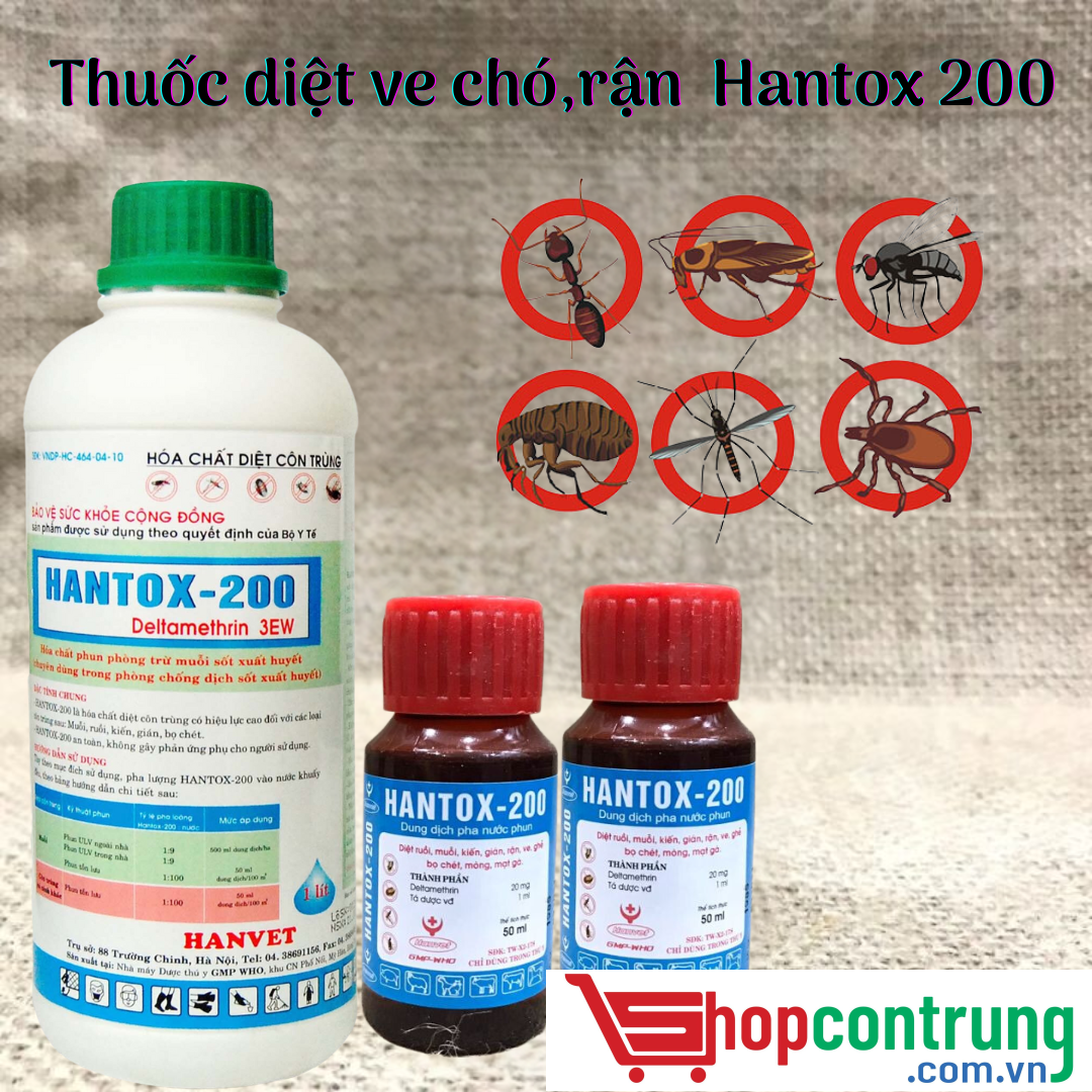 Thuốc diệt ve chó,rận Hantox 200 Thuốc diệt ve chó,rận Hantox 200