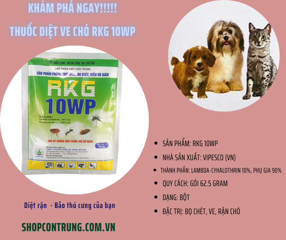Thuốc diệt ve chó RKG 10WP