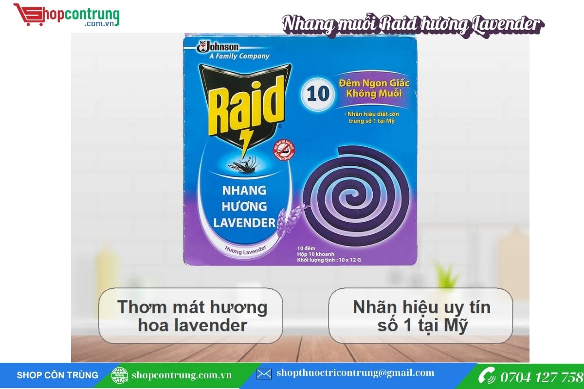Nhang muỗi Raid hương Lavender