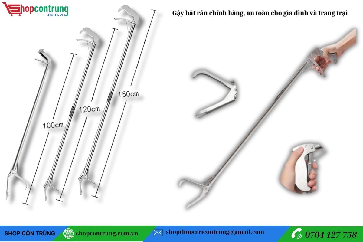 Gậy bắt rắn inox 304 bền và hiệu quả